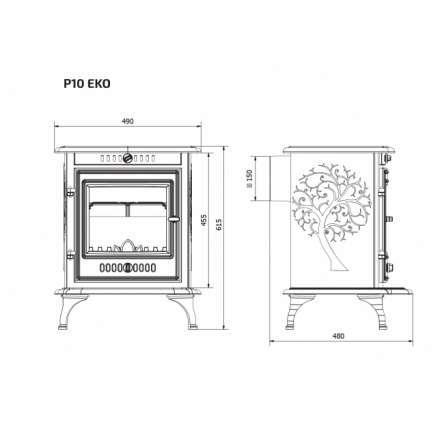 Печь-камин Kawmet P10 (6,8 кВт) EKO в Бобруйске