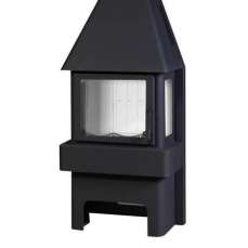 Печь-камин Бавария 3 стекла чёрная фото в Бобруйске