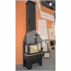 Недорогой камин Бавария 3 стекла чёрная фото в интерьере в Бобруйске