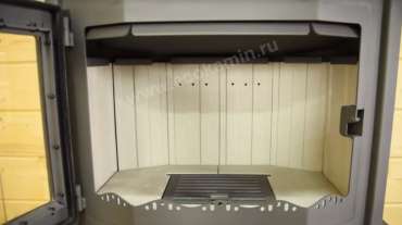 Стальной камин с шамотом Бавария Мюнхен графит фото в Бобруйске