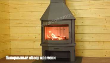 Недорогой камин со стеклом Бавария Мюнхен пристенно-угловой графит фото в Бобруйске