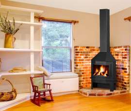 Стальной камин Мюнхен угловой чёрный фото в Бобруйске