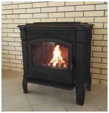 Печь-камин чугунный FireWay Gunter в интерьере чёрный Амазонка бай фото в Бобруйске