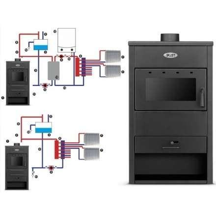 Печь-камин Blist B22 E с водяным контуром фото Печь-камин Blist B22 E с водяным контуром фото в Бобруйске