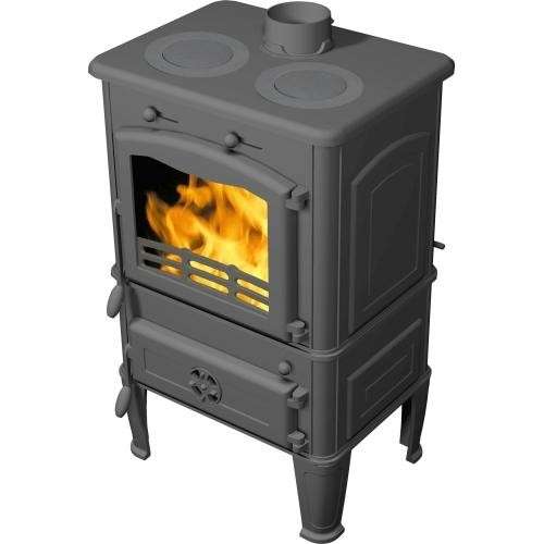 Печь-камин FireWay Dacha с варочной поверхностью чёрный Амазонка бай фото в Бобруйске