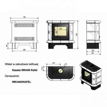 Купить кафельную печь камин Kratki WK/440/KAFEL/CZ Амазонка бай фото в Бобруйске