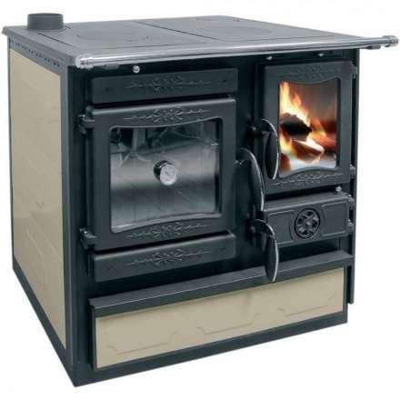 Печь-камин Guca GULIVER с плитой - bordo, cream Амазонка бай фото в Бобруйске