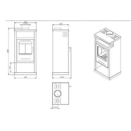 Купить Печь-камин NORDflam Pireus в Бобруйске Амазонка бай фото в Бобруйске