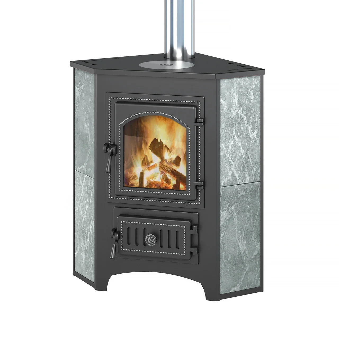 Печь-камин Везувий ПК-01 (270) угловой талькохлорит 9 кВт Амазонка бай фото в Бобруйске