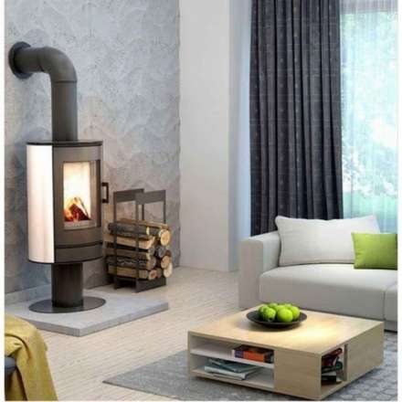 Купить Печь-камин Kratki KOZA/AB/S/N/KAFEL/BIALY (кафель белый) в интерьере в Бобруйске Амазонка бай фото в Бобруйске