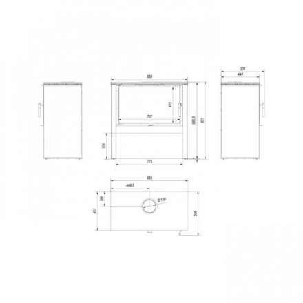 Печь-камин Kratki Juno 12/B Амазонка бай фото в Бобруйске