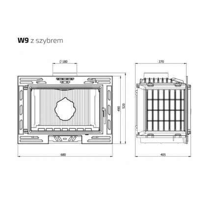 Каминная топка Kawmet W9-12,8 кВт в Бобруйске