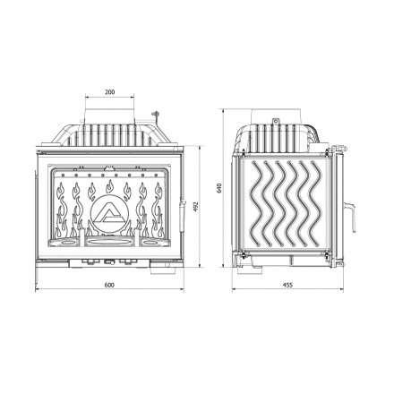 Каминная топка Kawmet W17 12,3 кВт EKO в Бобруйске