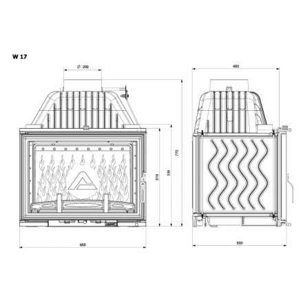 Каминная топка Kawmet W17 DECOR 16 кВт в Бобруйске