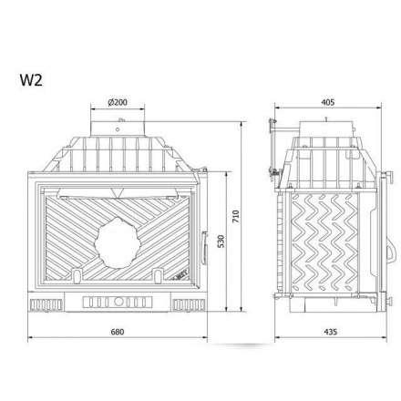 Каминная топка Kawmet W2-14,4 кВт в Бобруйске