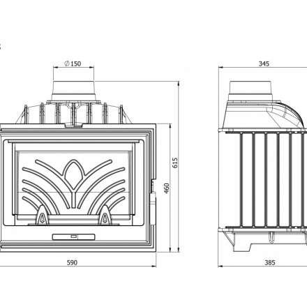 Каминная топка Kawmet W13 9,5 кВт в Бобруйске