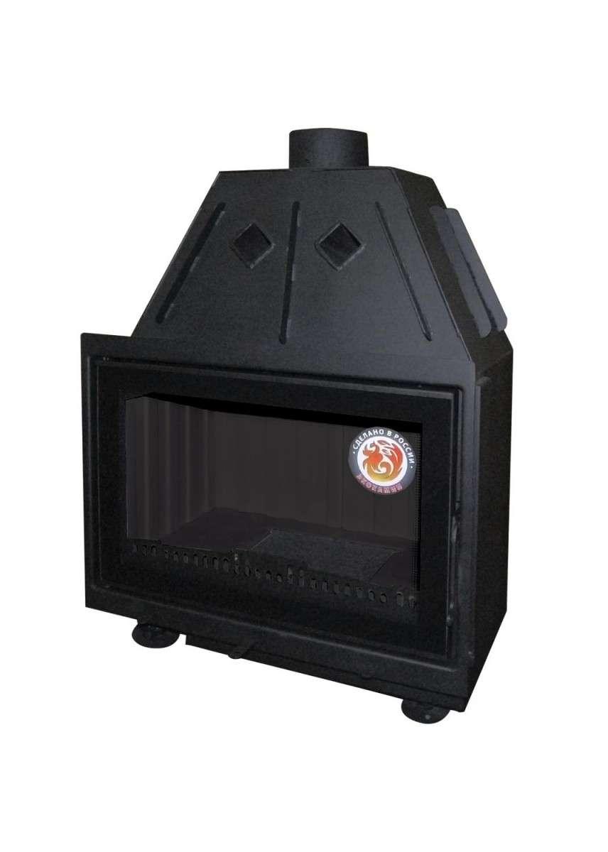 Каминная топка Экокамин Альфа 700-150 чёрный шамот принтинг купить в Бобруйске