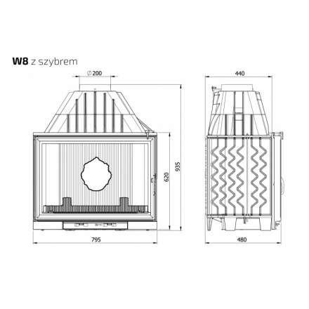 Каминная топка Kawmet W8-17,5 кВт EKO в Бобруйске