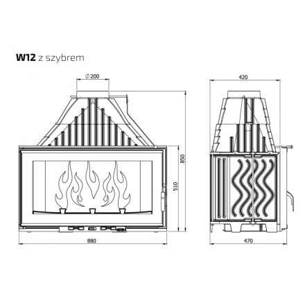 Каминная топка Kawmet W12-19,4 кВт в Бобруйске