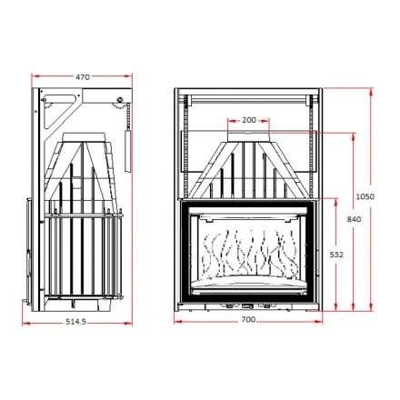 Каминная топка Invicta 700 Grand Angle с подъёмом в Бобруйске