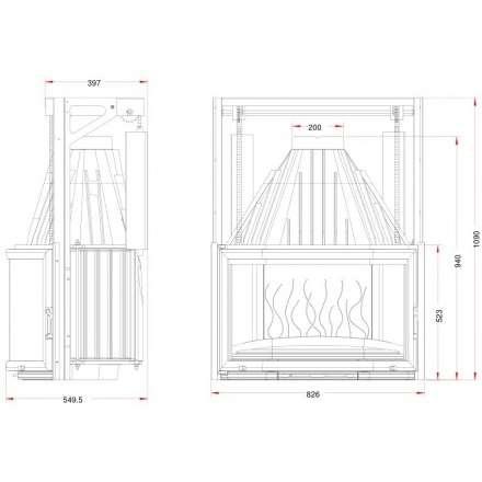 Каминная топка Invicta Prismatic 850 с подъёмом в Бобруйске