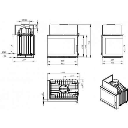 Каминная топка NORDflam Torn left в Бобруйске