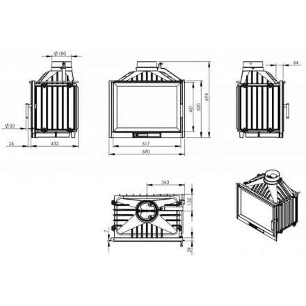 Каминная топка NORDflam Trent в Бобруйске