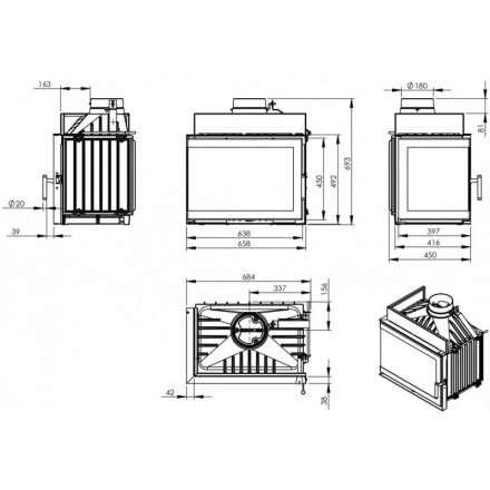 Каминная топка NORDflam Trent left в Бобруйске