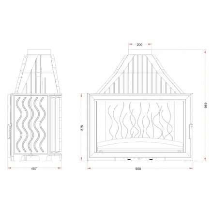 Каминная топка Invicta 900 Grand Vision с подъёмом в Бобруйске