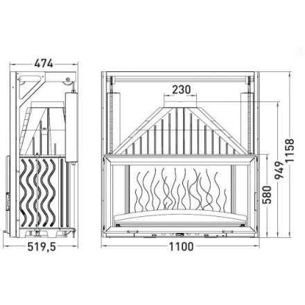 Каминная топка Invicta 1100 Grand Vision с подъёмом в Бобруйске