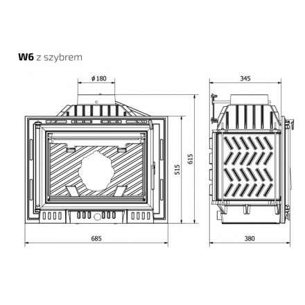Каминная топка Kawmet W6-13,7 кВт в Бобруйске