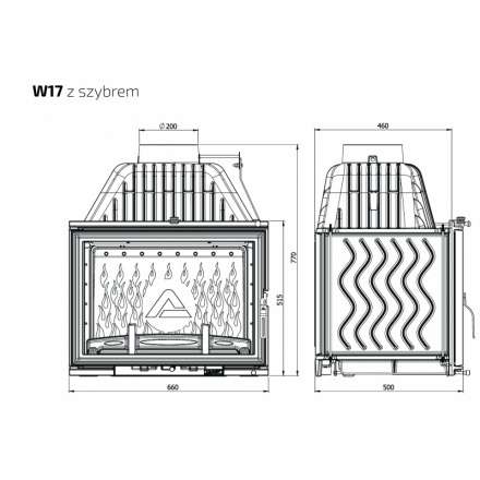 Каминная топка Kawmet W17 16 кВт в Бобруйске