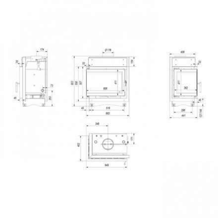 Каминная топка Kratki Maja/PW/BL/12/BS/W/Deco в Бобруйске