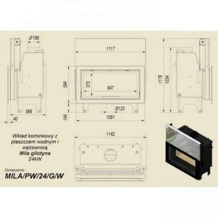 Каминная топка Kratki Mila/T/G (туннель, гильотина) в Бобруйске