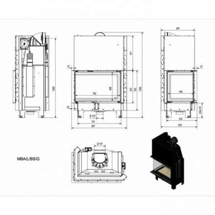 Каминная топка Kratki MBA/L/BS/G в Бобруйске