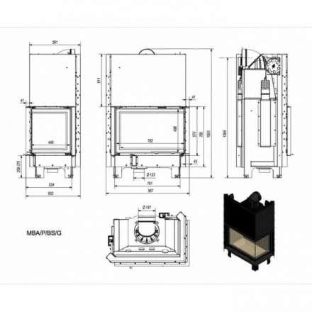 Каминная топка Kratki MBA/P/BS/G в Бобруйске