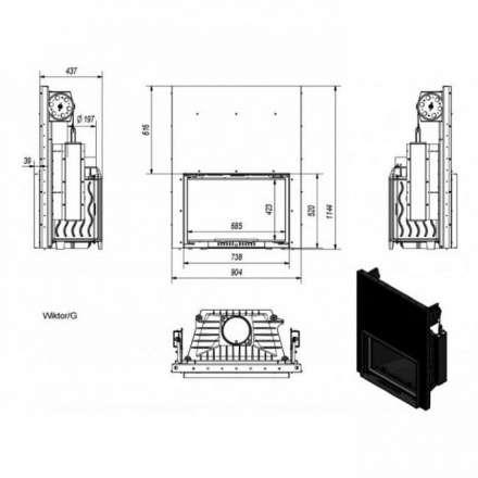 Каминная топка Kratki Wiktor/G в Бобруйске