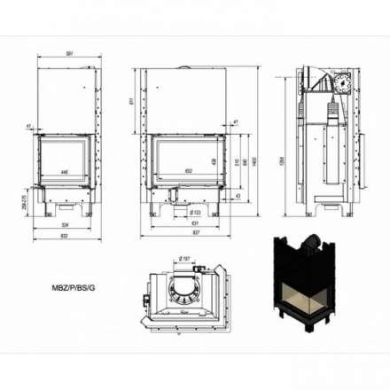 Каминная топка Kratki MBZ/P/BS/G в Бобруйске