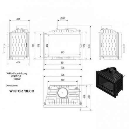 Каминная топка Kratki Wiktor/DECO в Бобруйске