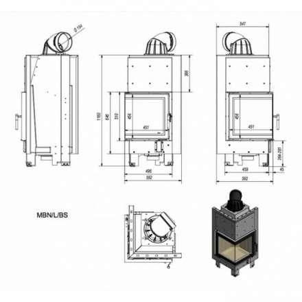 Каминная топка Kratki MBN/L/BS в Бобруйске