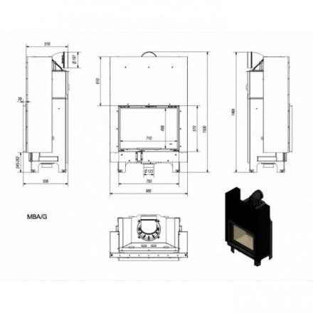 Каминная топка Kratki MBA/G в Бобруйске