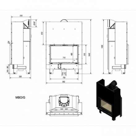 Каминная топка Kratki MBO/G в Бобруйске