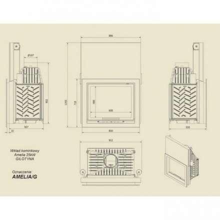 Каминная топка Kratki Amelia/G в Бобруйске