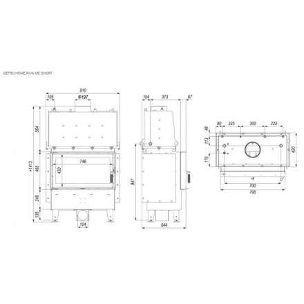Каминная топка DEFRO HOME RIVA ME SHORT с водяным контуром в Бобруйске