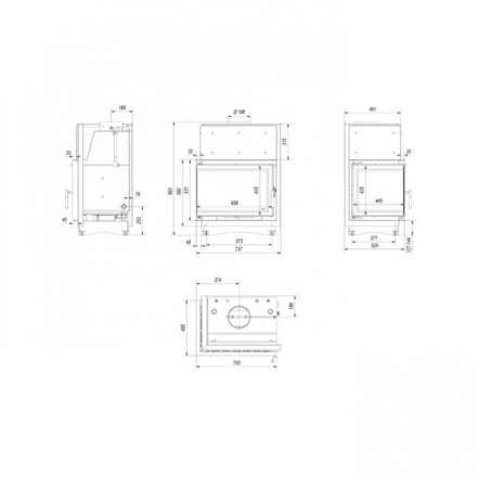 Каминная топка Kratki Zuzia/PW/BL/19/BS/W/Deco в Бобруйске
