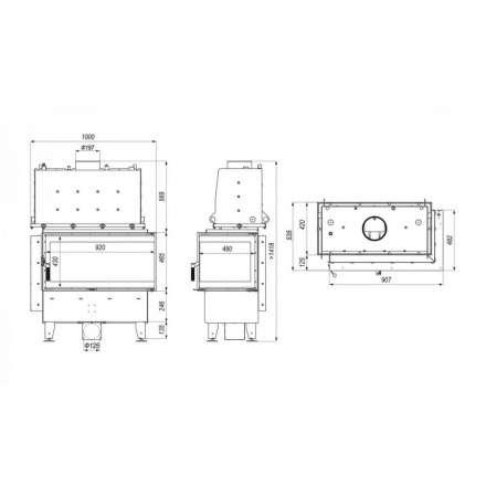 Каминная топка Defro Home RIVA ME BP SHORT угловая, с водяным контуром в Бобруйске