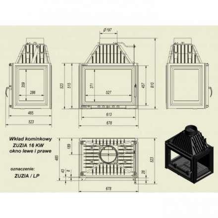 Каминная топка Kratki Zuzia/LP в Бобруйске