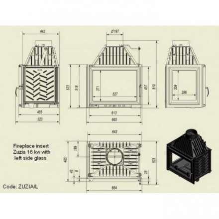Каминная топка Kratki Zuzia/L в Бобруйске
