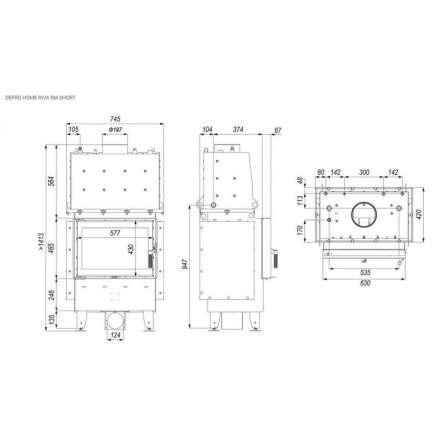 Каминная топка DEFRO HOME RIVA SM SHORT с водяным контуром в Бобруйске