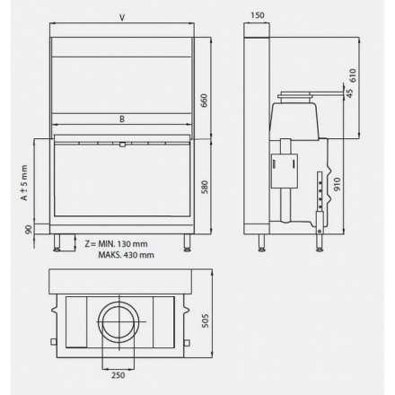 Каминная топка KFD Linea H 1050 4.0 в Бобруйске